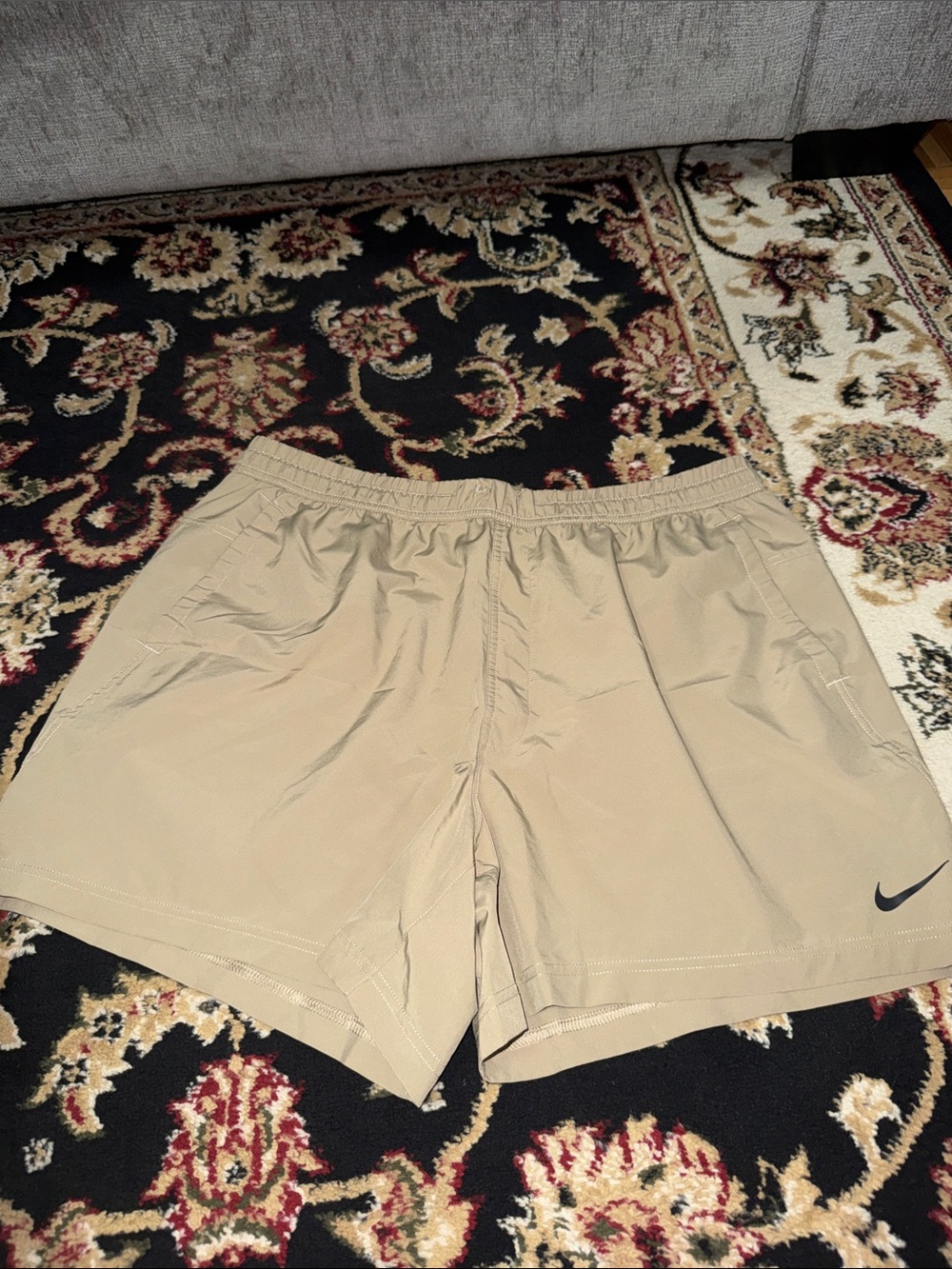 Nike Men’s Khaki Athletic Shorts with Elastic Waistband